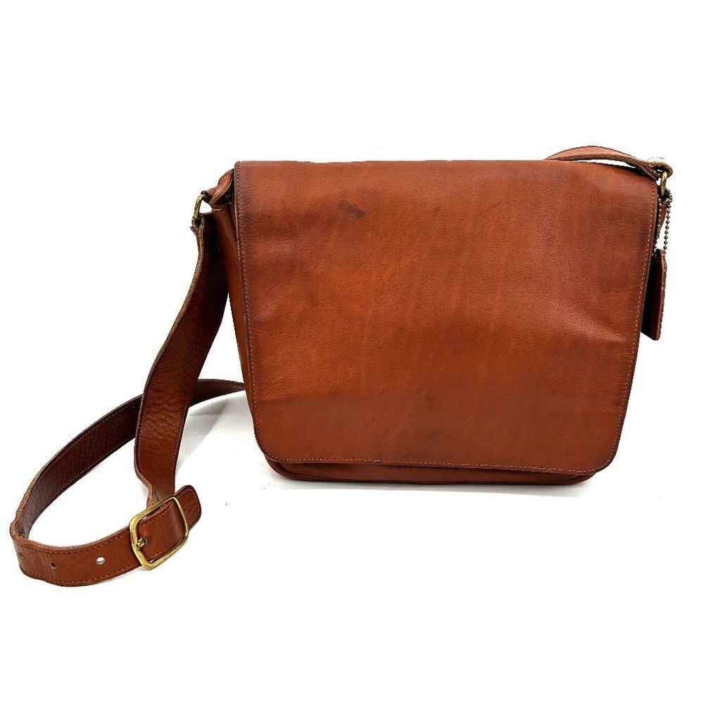 COACH Vintage Brown Leather Crossbody Shoulder Strap Messenger Bag Purse